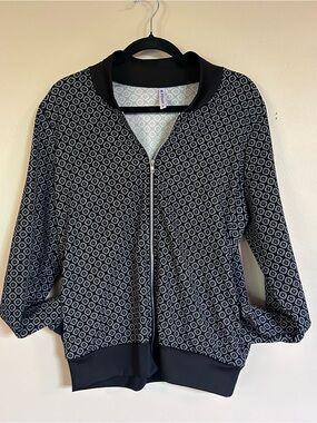 Piphany Black Geometric Print Bomber Jacket